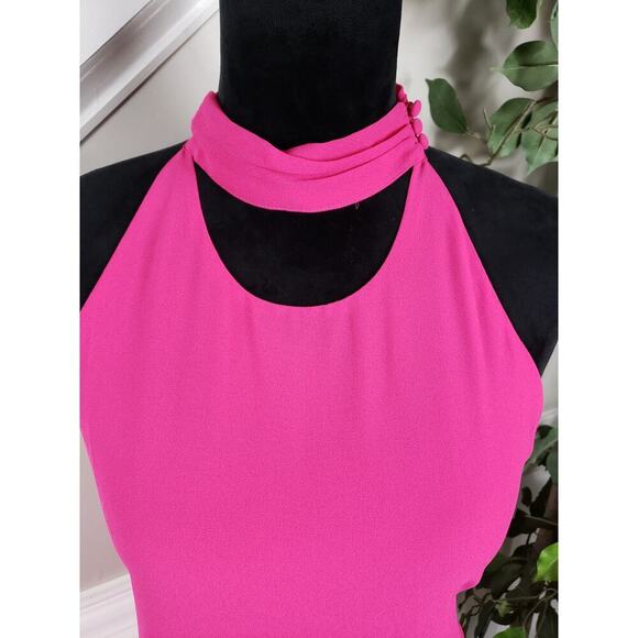 Naked Zebra Halter Neck Top Women's Small Fuchsia Pink 100% Polyester Sleeveless - Picture 3 of 10
